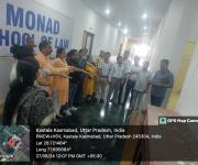 Taking Oath for tobacco free india at monad university on date 27th august 2024